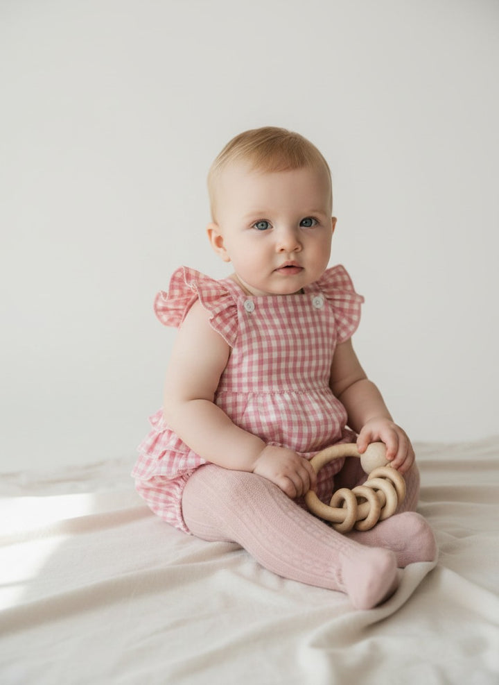 Petits Nobles Daisy Gingham Romper