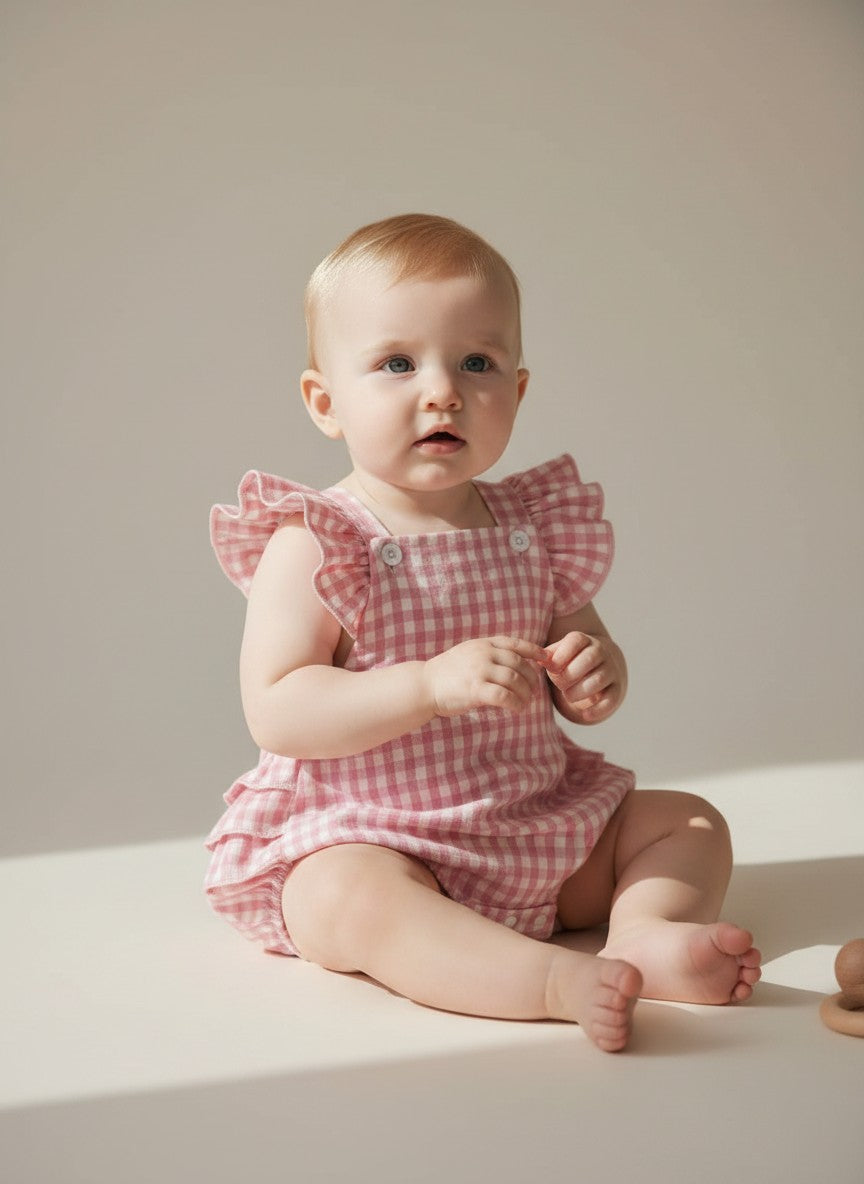 Petits Nobles Daisy Gingham Romper