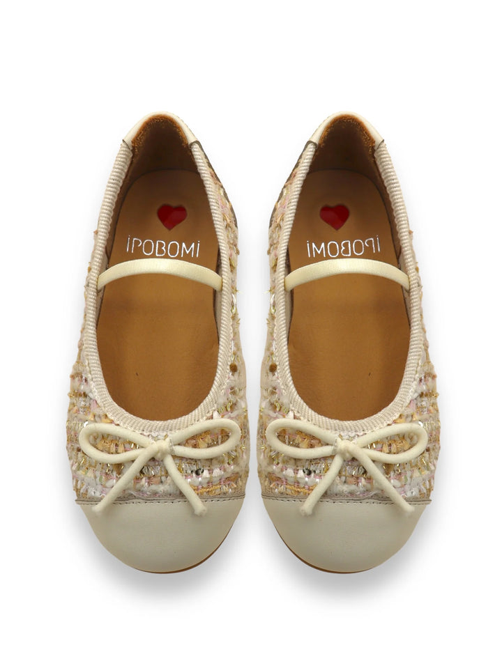 IPOBOMI TWEED BEIGE AYAKKABI