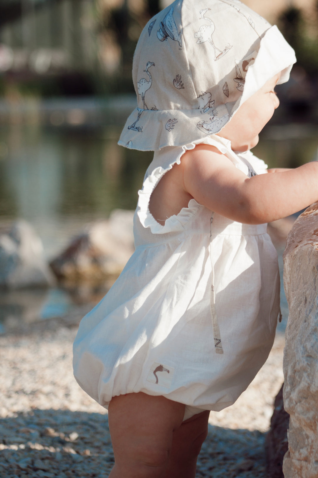 UNDYED ’GO WITH THE WAVES’ WOVEN BUBBLE ONESIE