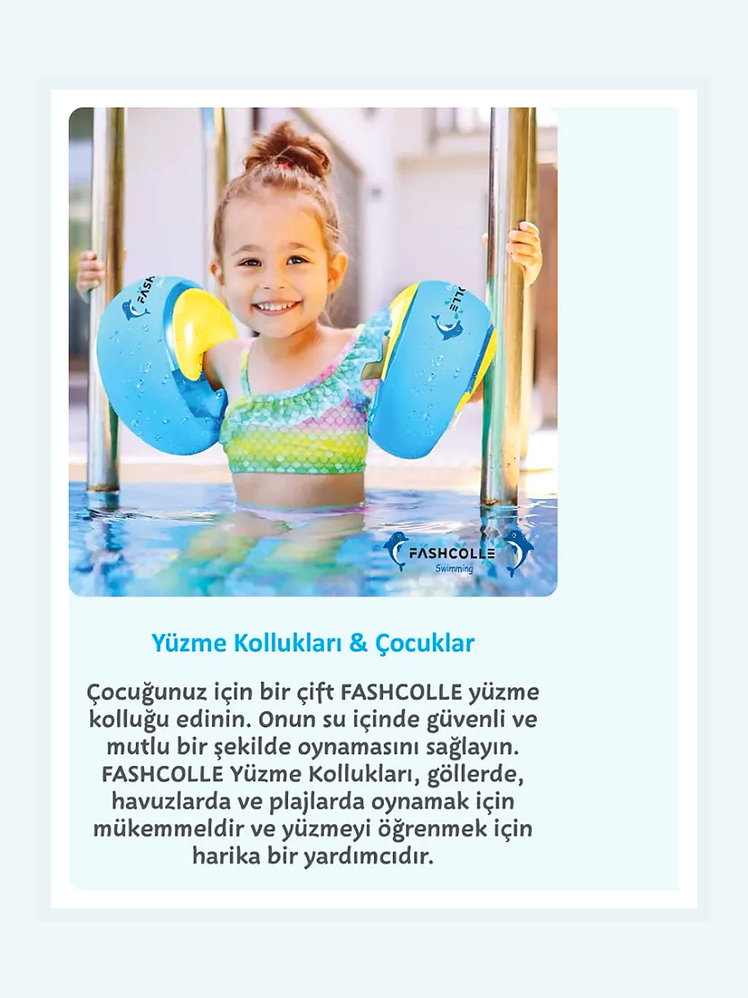 FASHCOLLE YUVARLAK YÜZME YARDIMCISI ŞİŞME DENİZ KOLLUĞU (L) 3-14 YAŞ