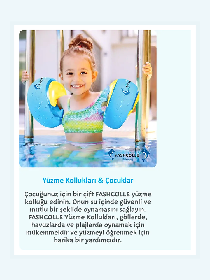 FASHCOLLE YUVARLAK YÜZME YARDIMCISI ŞİŞME DENİZ KOLLUĞU (L) 3-14 YAŞ