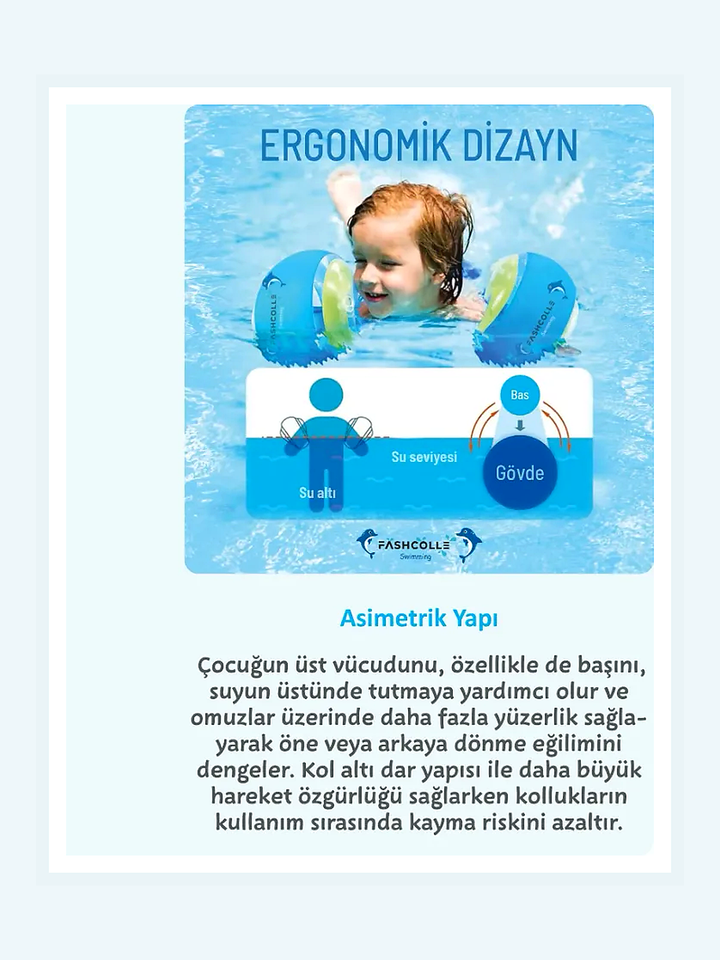 FASHCOLLE YUVARLAK YÜZME YARDIMCISI ŞİŞME DENİZ KOLLUĞU (L) 3-14 YAŞ