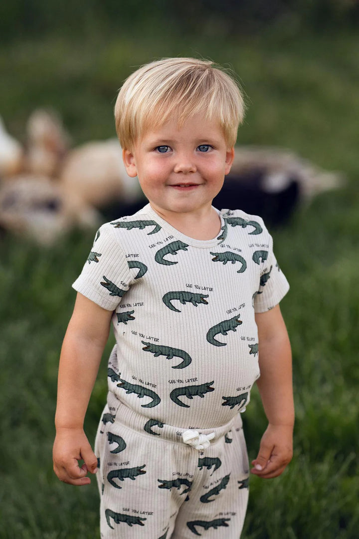 Antebies Timsah Kısa Kollu Body Pantolon Set