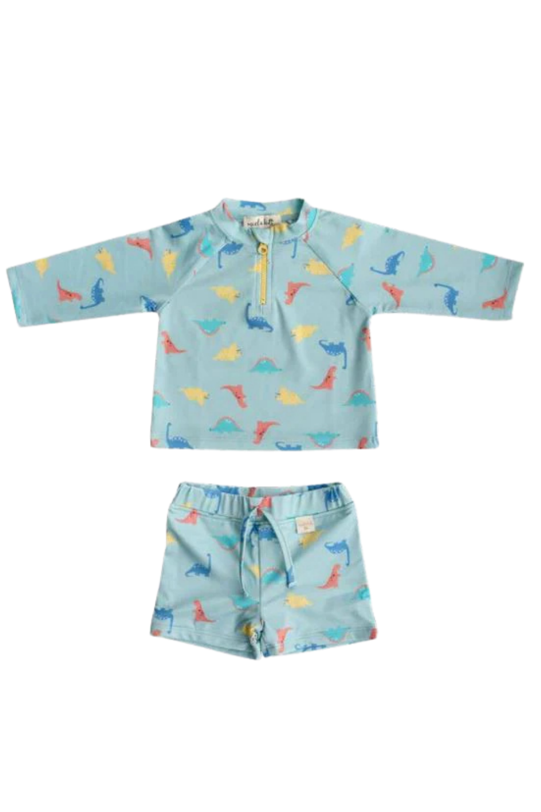 UV Korumalı Alt Üst Erkek Bebek Set Dinoland Mint