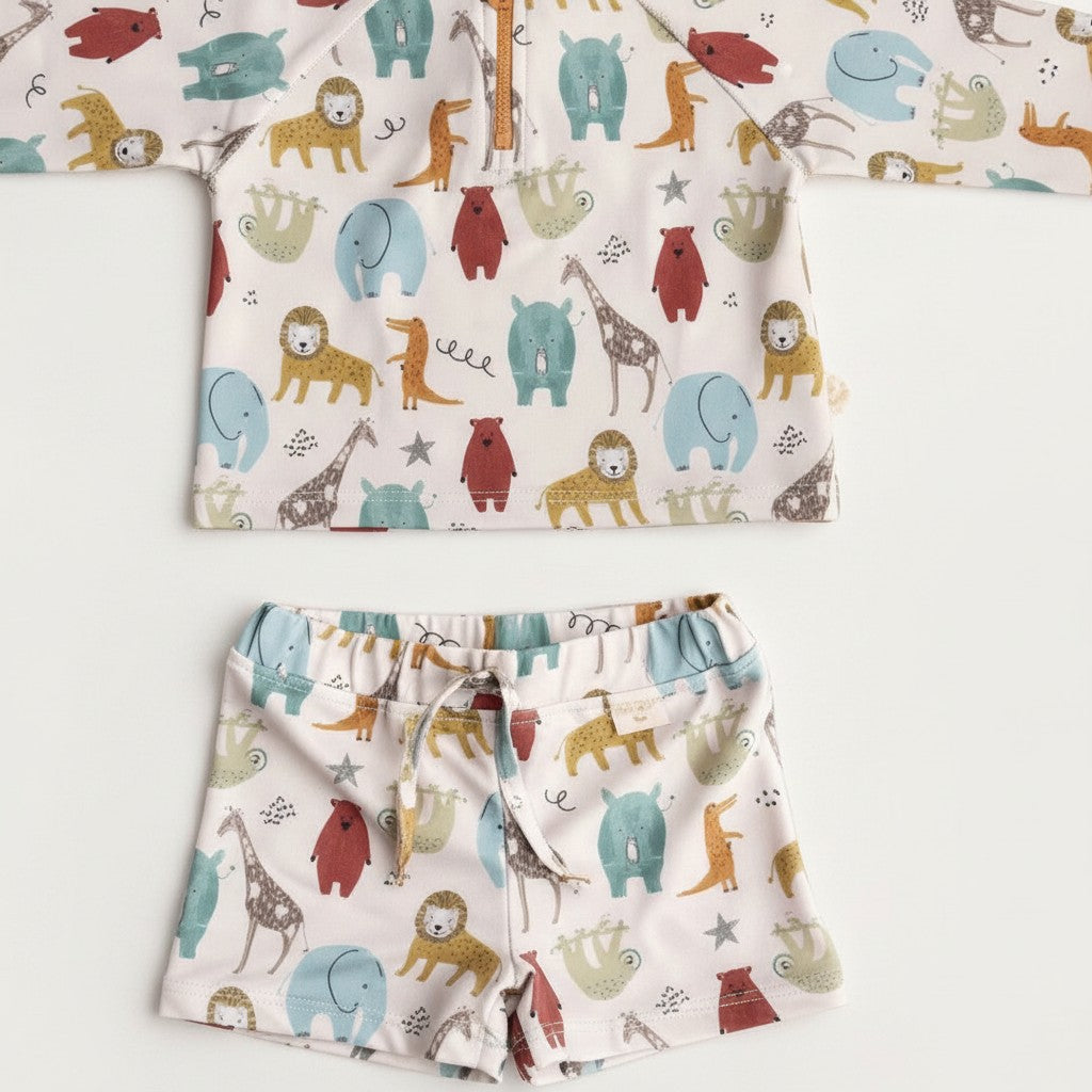 UV Korumalı Alt Üst Erkek Bebek Set Jungle