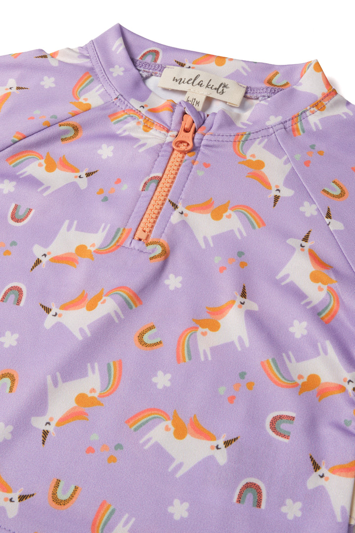 Alt Üst Kız Bebek Set Rainbow Unicorn Lilac