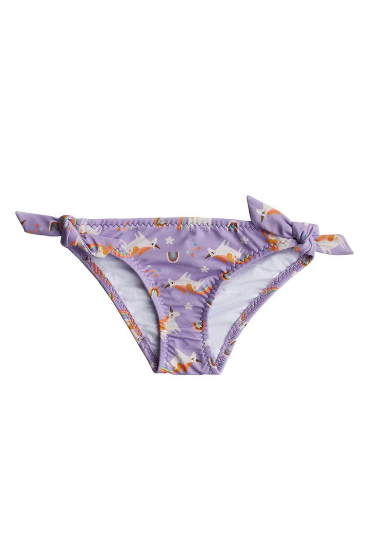 UV Korumalı Ruffle Bikini Set Rainbow Unicorn Lilac