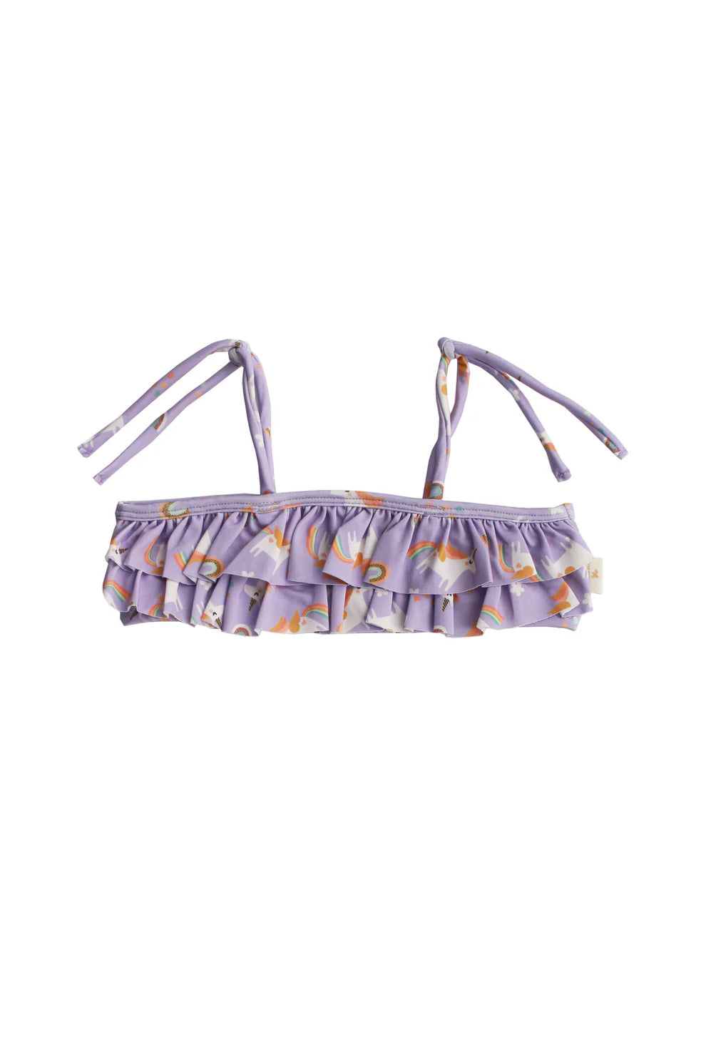 UV Korumalı Ruffle Bikini Set Rainbow Unicorn Lilac