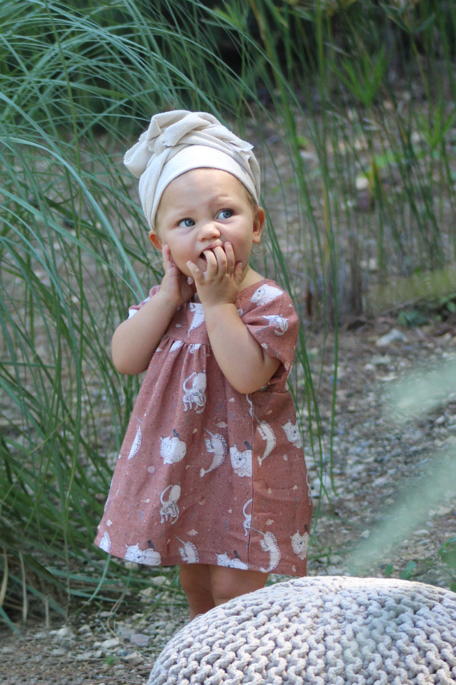 ORGANIC CAMEL "REACH FOR THE SKY" DRESS
