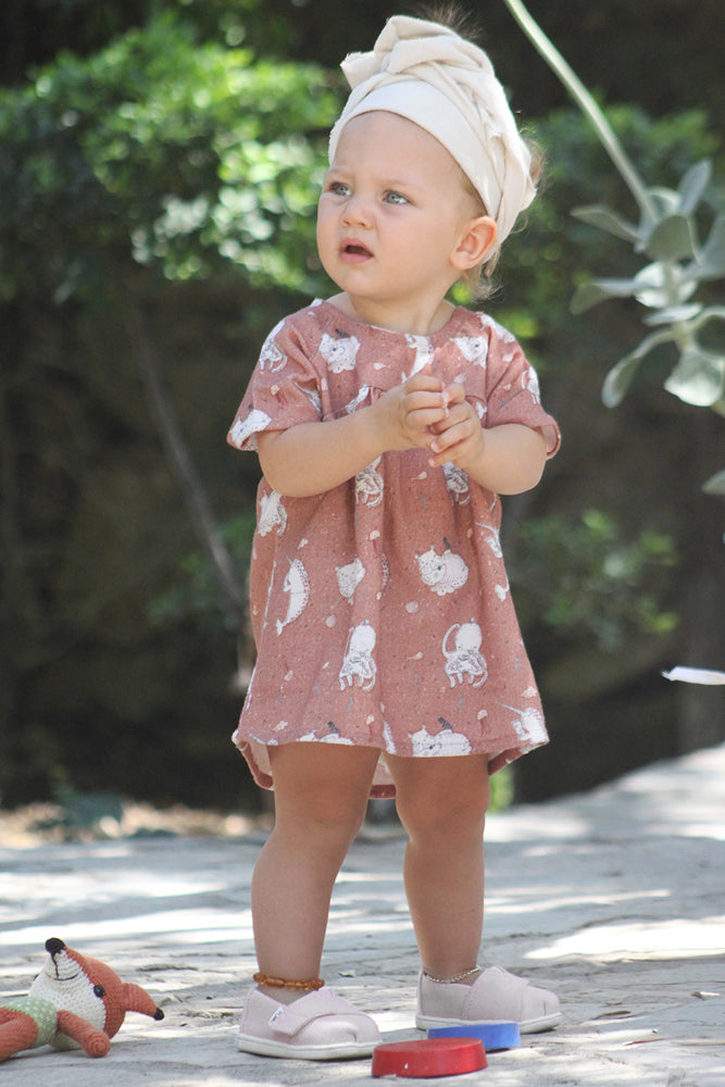 ORGANIC CAMEL "REACH FOR THE SKY" DRESS
