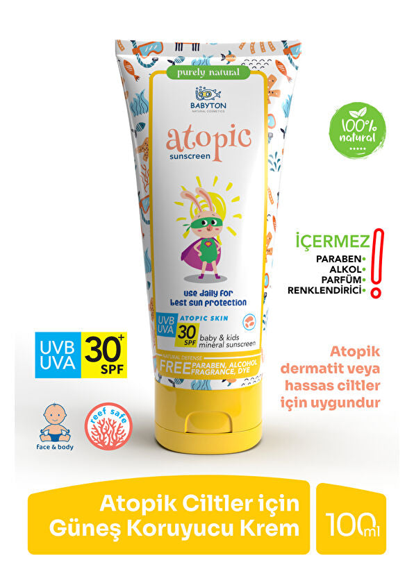 Bebek ve Çocuklar için Atopik Güneş Koruyucu Krem 100 ML